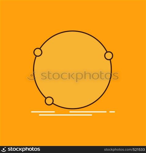 Data, global, internet, network, web Flat Line Filled Icon. Beautiful Logo button over yellow background for UI and UX, website or mobile application. Vector EPS10 Abstract Template background