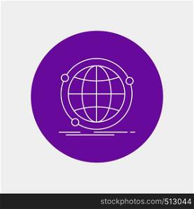 Data, global, internet, network, web White Line Icon in Circle background. vector icon illustration. Vector EPS10 Abstract Template background