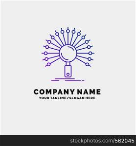 Data, information, informational, network, retrieval Purple Business Logo Template. Place for Tagline. Vector EPS10 Abstract Template background
