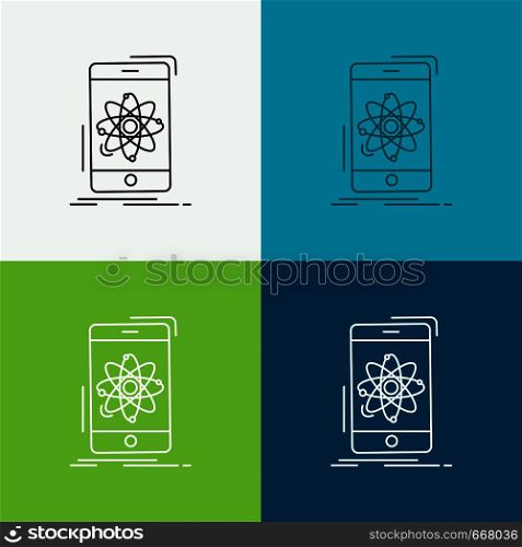 data, information, mobile, research, science Icon Over Various Background. Line style design, designed for web and app. Eps 10 vector illustration. Vector EPS10 Abstract Template background