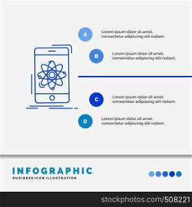 data, information, mobile, research, science Infographics Template for Website and Presentation. Line Blue icon infographic style vector illustration. Vector EPS10 Abstract Template background