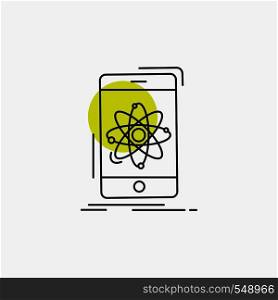 data, information, mobile, research, science Line Icon. Vector EPS10 Abstract Template background