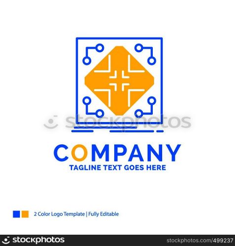 Data, infrastructure, network, matrix, grid Blue Yellow Business Logo template. Creative Design Template Place for Tagline.