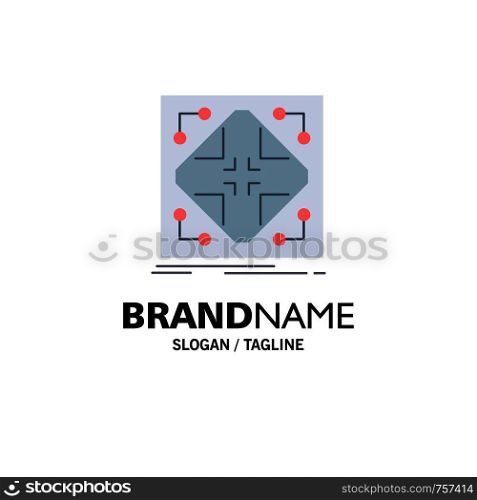 Data, infrastructure, network, matrix, grid Flat Color Icon Vector