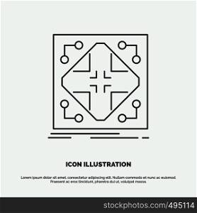 Data, infrastructure, network, matrix, grid Icon. Line vector gray symbol for UI and UX, website or mobile application. Vector EPS10 Abstract Template background
