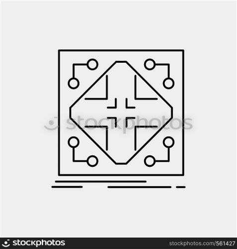 Data, infrastructure, network, matrix, grid Line Icon. Vector isolated illustration. Vector EPS10 Abstract Template background