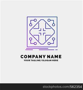 Data, infrastructure, network, matrix, grid Purple Business Logo Template. Place for Tagline. Vector EPS10 Abstract Template background