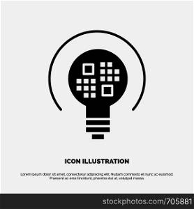 Data, Insight, Light, Bulb solid Glyph Icon vector