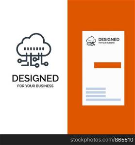 Data, Manage, Technology Grey Logo Design and Business Card Template