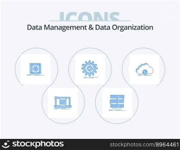 Data Management And Data Organization Blue Icon Pack 5 Icon Design. management. setting. database. server. message