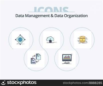 Data Management And Data Organization Line Filled Icon Pack 5 Icon Design. files. backup. install. ok. checklist