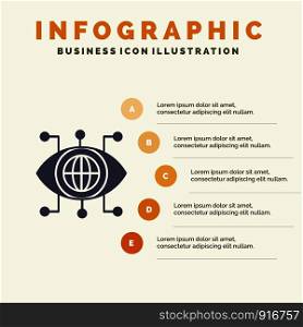 Data, Manager, Technology, Vision Solid Icon Infographics 5 Steps Presentation Background