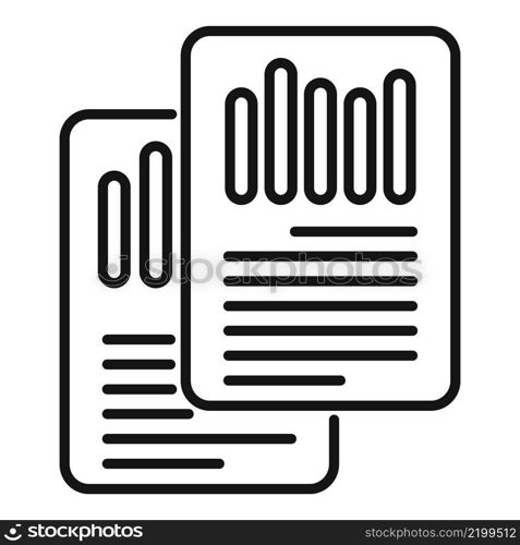 Data market report icon outline vector. Business document. Chart file. Data market report icon outline vector. Business document