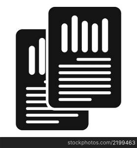 Data market report icon simple vector. Business document. Chart file. Data market report icon simple vector. Business document