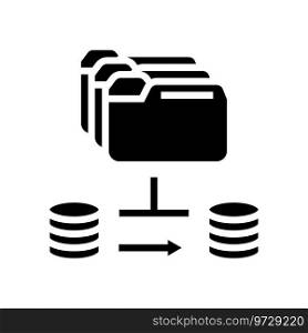 data migration analyst glyph icon vector. data migration analyst sign. isolated symbol illustration. data migration analyst glyph icon vector illustration