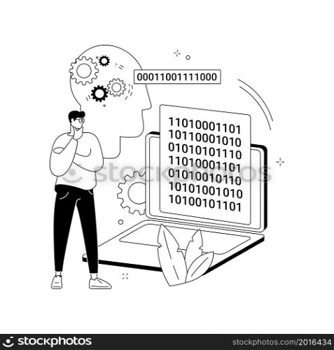 Data mining abstract concept vector illustration. Data examination, information mining, info warehouse sourcing, collecting technique, finding patterns, AI, machine learning abstract metaphor.. Data mining abstract concept vector illustration.
