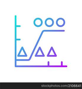 Data mining analytics gradient linear vector icon. Graph of collected information comparison. Analytics process. Thin line color symbol. Modern style pictogram. Vector isolated outline drawing. Data mining analytics gradient linear vector icon