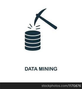 Data Mining icon. Monochrome style design from big data collection. UI. Pixel perfect simple pictogram data mining icon. Web design, apps, software, print usage.. Data Mining icon. Monochrome style design from big data icon collection. UI. Pixel perfect simple pictogram data mining icon. Web design, apps, software, print usage.