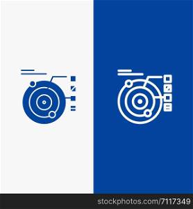 Data, Model, Orbit, Planetary, Solar Line and Glyph Solid icon Blue banner Line and Glyph Solid icon Blue banner