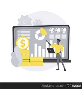 Data monetization abstract concept vector illustration. Data business strategy, information monetization, monetizing data services, selling database, source and analysis abstract metaphor.. Data monetization abstract concept vector illustration.