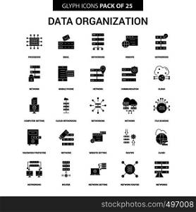 Data Organization Glyph Vector Icon set