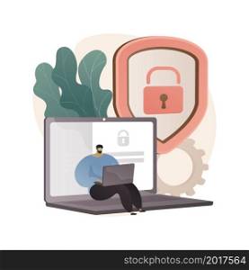 Data privacy abstract concept vector illustration. Internet privacy policy, information safety regulation, personal data protection, security software, confidential info access abstract metaphor.. Data privacy abstract concept vector illustration.