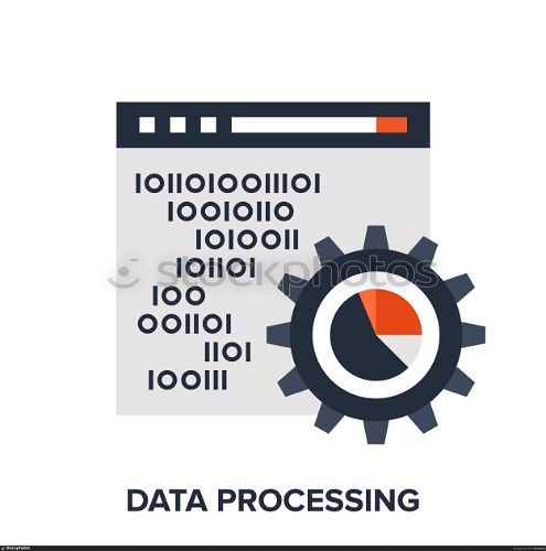 data processing. Abstract vector illustration of data processing flat design concept.