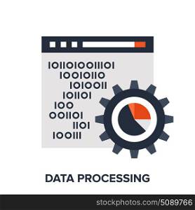 data processing. Abstract vector illustration of data processing flat design concept.