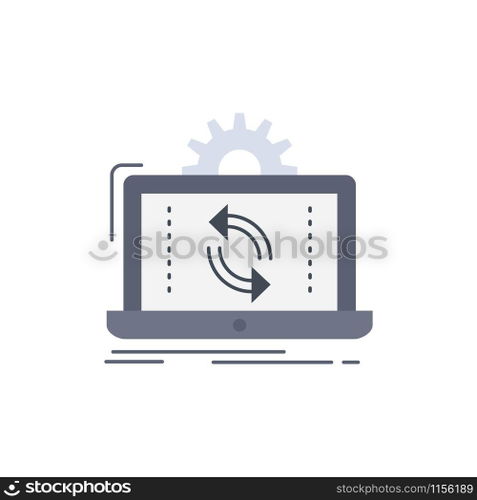 data, processing, Analysis, reporting, sync Flat Color Icon Vector