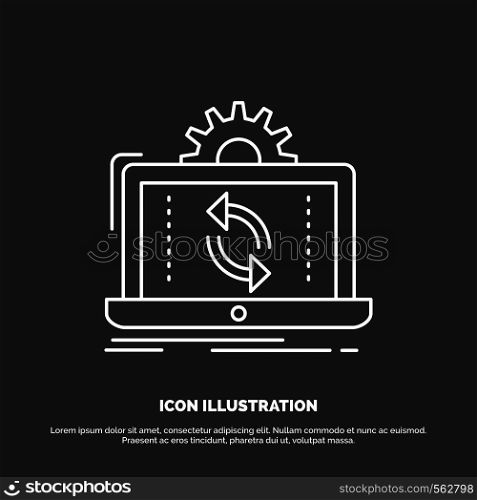 data, processing, Analysis, reporting, sync Icon. Line vector symbol for UI and UX, website or mobile application. Vector EPS10 Abstract Template background