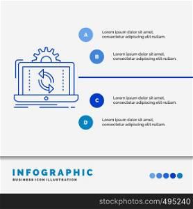 data, processing, Analysis, reporting, sync Infographics Template for Website and Presentation. Line Blue icon infographic style vector illustration. Vector EPS10 Abstract Template background