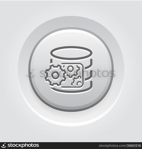 Data Processing Icon. Data Processing Icon. Business Concept. Grey Button Design