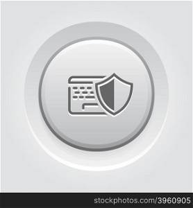 Data Protection Icon. Data Protection Icon. Business Concept Grey Button Design