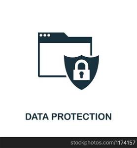 Data Protection icon vector illustration. Creative sign from gdpr icons collection. Filled flat Data Protection icon for computer and mobile. Symbol, logo vector graphics.. Data Protection vector icon symbol. Creative sign from gdpr icons collection. Filled flat Data Protection icon for computer and mobile