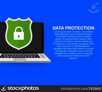Data Protection, privacy, and internet security. Vector stock illustration.