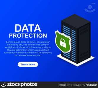 Data Protection, privacy, and internet security. Vector stock illustration.