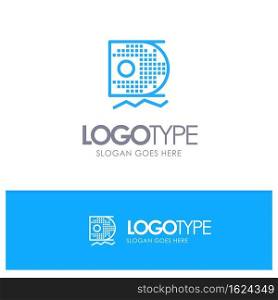 Data, Science, Data Science, Mining Blue Outline Logo Place for Tagline