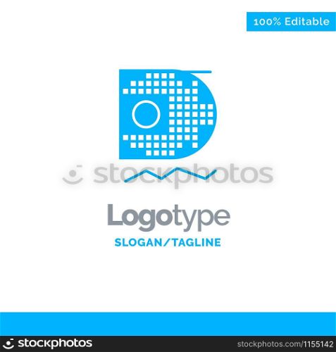 Data, Science, Data Science, Mining Blue Solid Logo Template. Place for Tagline