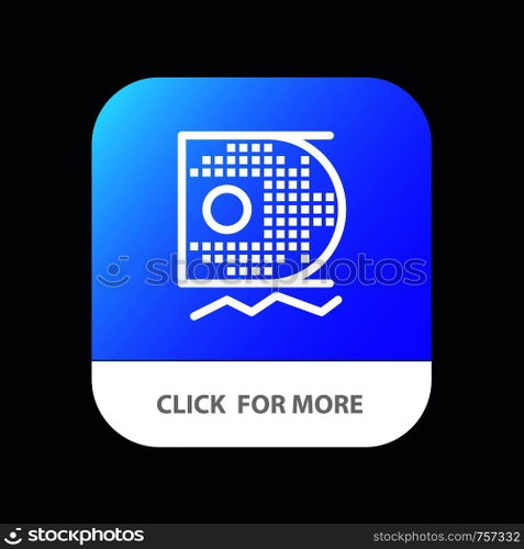 Data, Science, Data Science, Mining Mobile App Button. Android and IOS Line Version