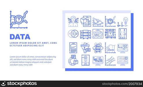 Data Science Innovate Technology Landing Web Page Header Banner Template Vector Analysis And Research Data Science, Software Algorithm And And Programming, Quantum Computer And Server Illustration. Data Science Innovate Technology Landing Header Vector