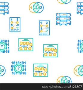 Data Science Innovate Technology Vector Seamless Pattern Color Line Illustration. Data Science Innovate Technology Icons Set Vector