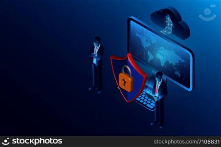 data security concept and privacy protection. digital information. flat isometric vector illustration