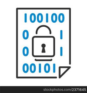 Data Security Icon. Editable Bold Outline With Color Fill Design. Vector Illustration.