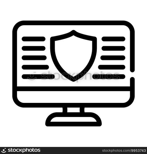 data security operating system line icon vector. data security operating system sign. isolated contour symbol black illustration. data security operating system line icon vector illustration