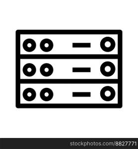 Data server icon line isolated on white background. Black flat thin icon on modern outline style. Linear symbol and editable stroke. Simple and pixel perfect stroke vector illustration