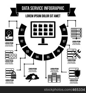 Data service infographic banner concept. Simple illustration of data service infographic vector poster concept for web. Data service infographic concept, simple style