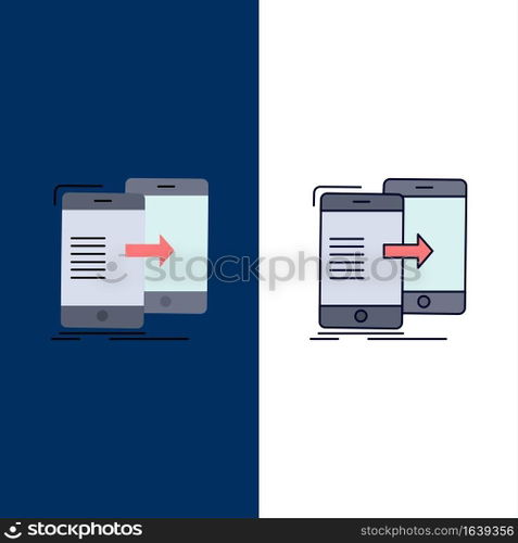 data, Sharing, sync, synchronization, syncing Flat Color Icon Vector