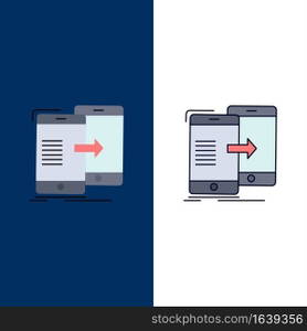 data, Sharing, sync, synchronization, syncing Flat Color Icon Vector