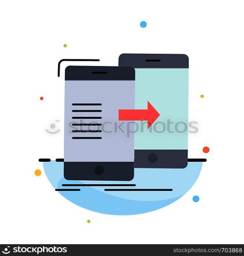 data, Sharing, sync, synchronization, syncing Flat Color Icon Vector