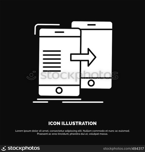 data, Sharing, sync, synchronization, syncing Icon. glyph vector symbol for UI and UX, website or mobile application. Vector EPS10 Abstract Template background